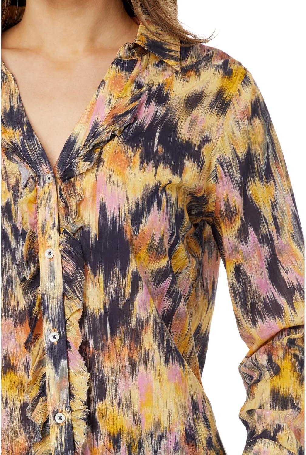 imageNICZOE Womens Dreamy Refined Ruffle ShirtYellow Multi