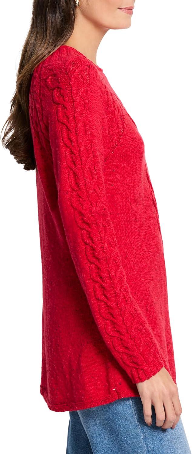 imageNICZOE Womens Femme Cable SweaterAmaryllis