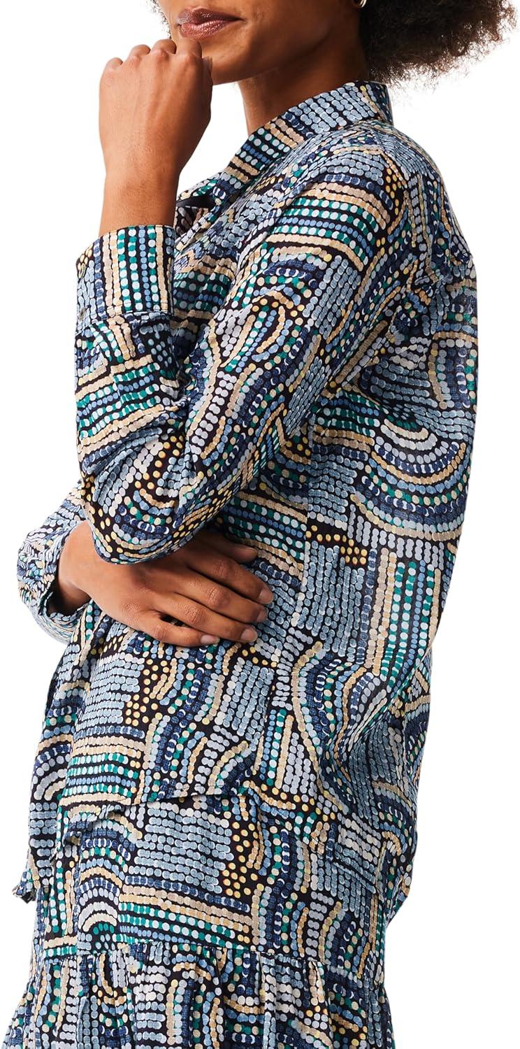 imageNICZOE Womens Mosaic Mix Crinkle ShirtBlue Multi
