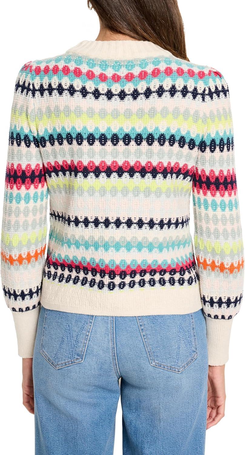 imageNICZOE Womens Pattern Waffle Stitch SweaterPink Multi
