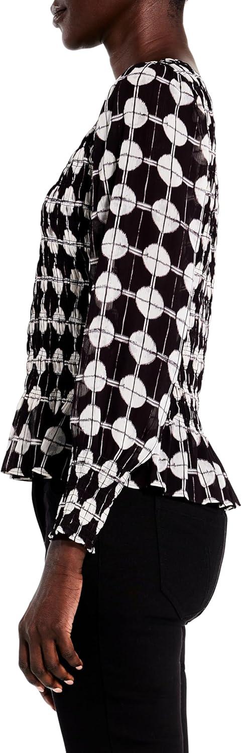 imageNICZOE Womens Petite Chiffon Dot TopBlack Multi