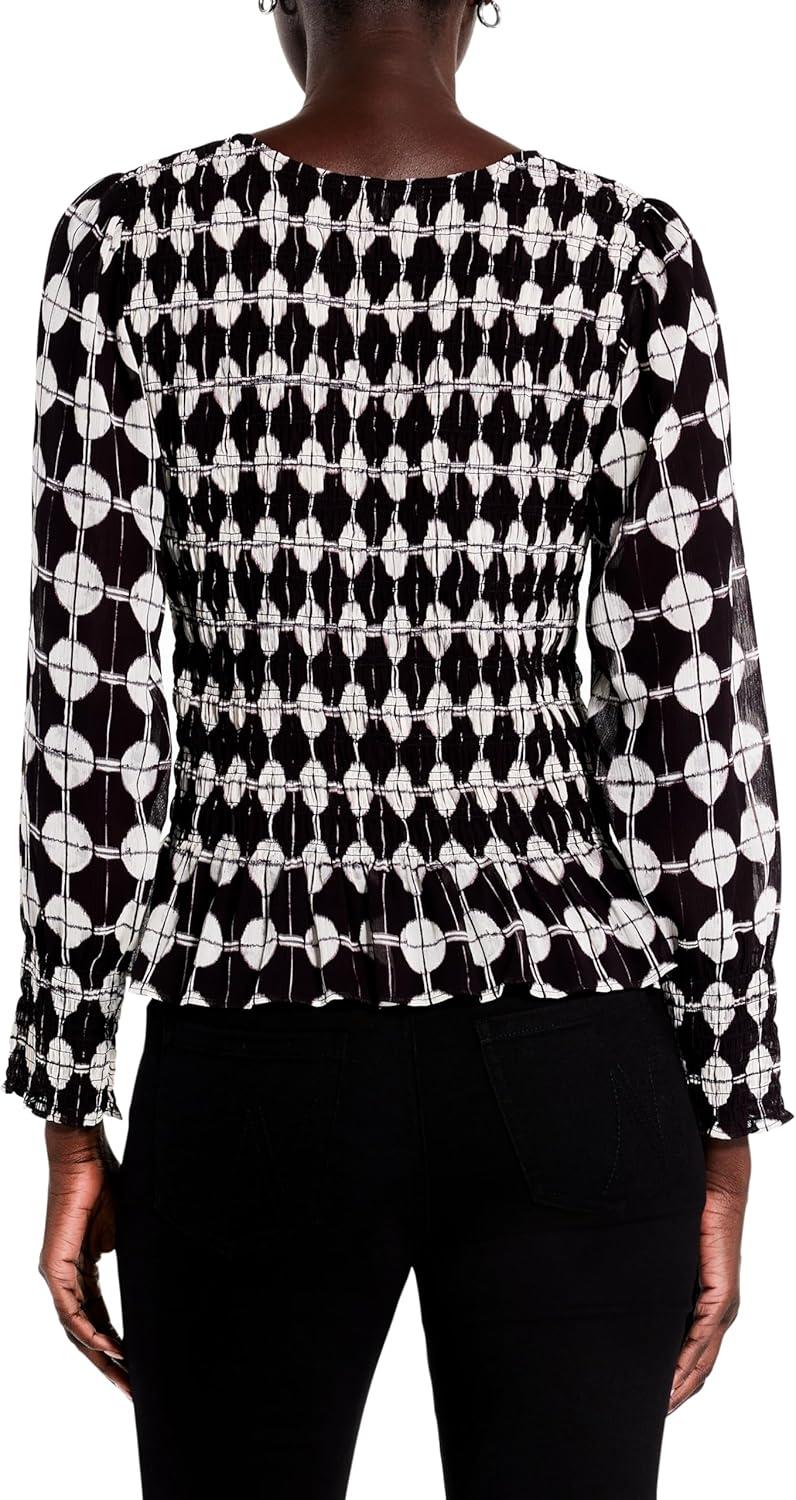 imageNICZOE Womens Petite Chiffon Dot TopBlack Multi