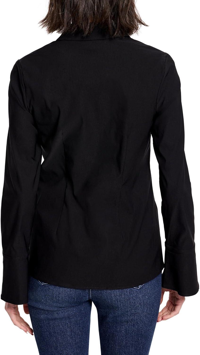 imageNICZOE Womens Polished Wonderstretch Twist Front ShirtBlack Onyx