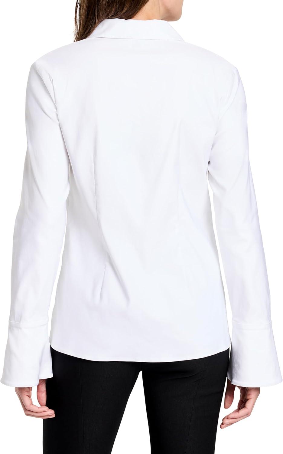 imageNICZOE Womens Polished Wonderstretch Twist Front ShirtPaper White