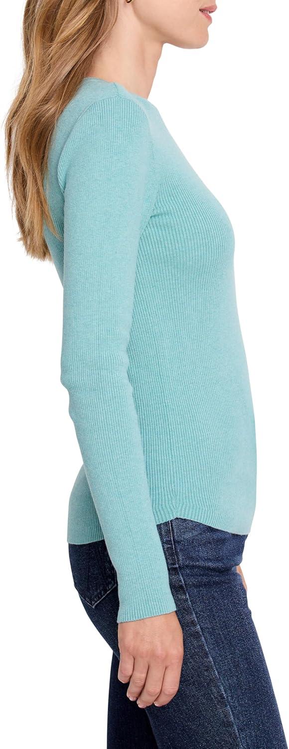 imageNICZOE Womens Ribbed Sweater TeeAquamarine