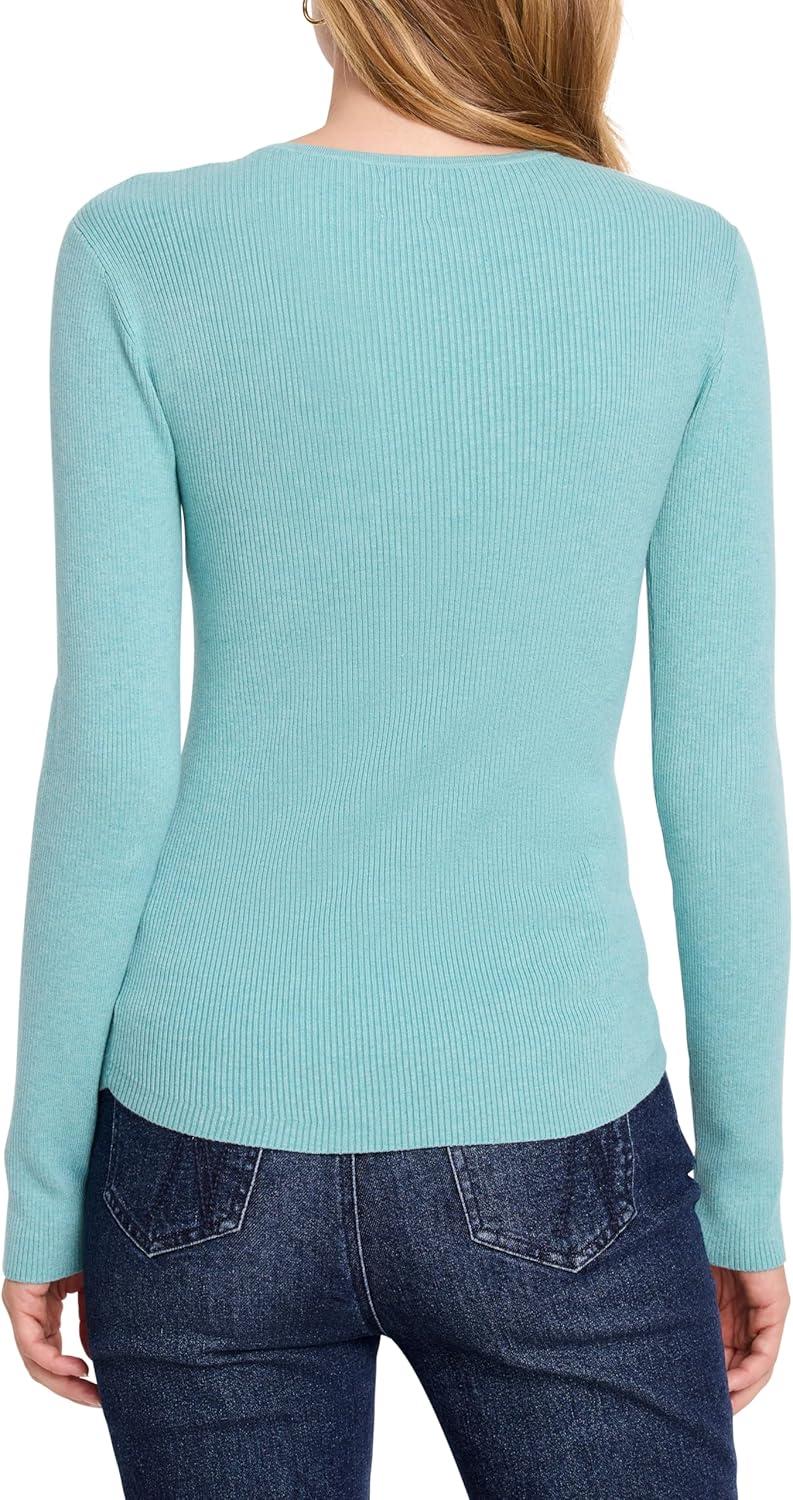 imageNICZOE Womens Ribbed Sweater TeeAquamarine