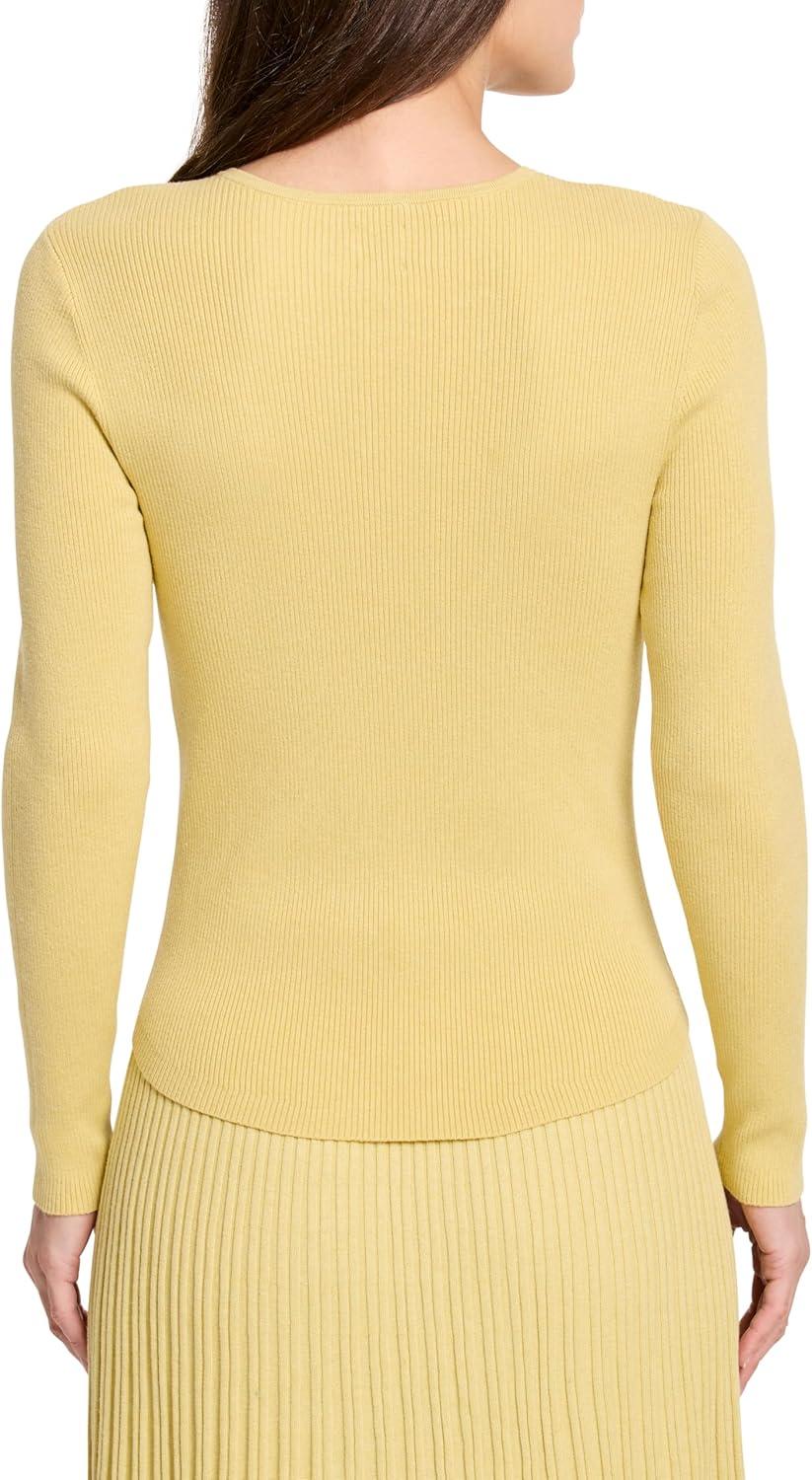 imageNICZOE Womens Ribbed Sweater TeeLemongrass