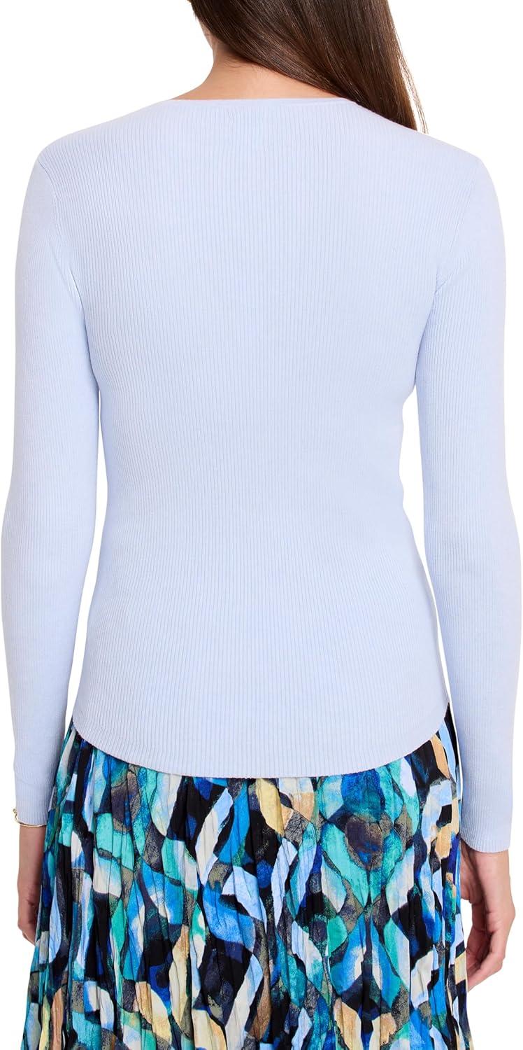 imageNICZOE Womens Ribbed Sweater TeePowder Blue