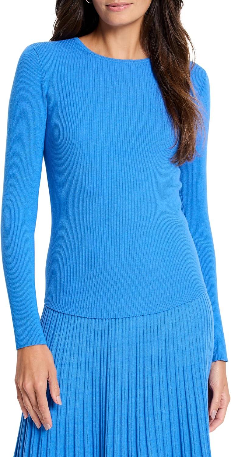 imageNICZOE Womens Ribbed Sweater TeeSapphire