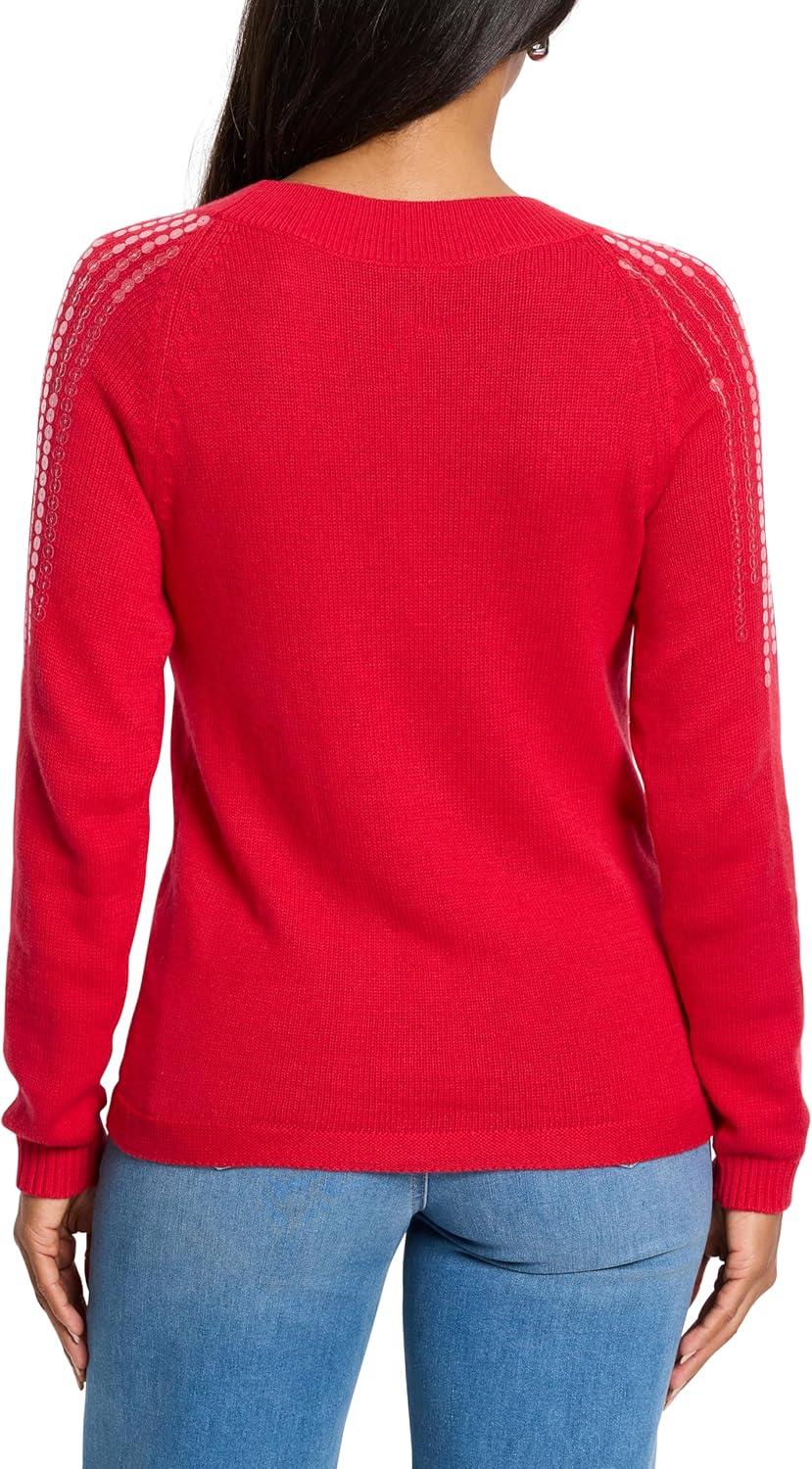 imageNICZOE Womens Subtle Shine SweaterAmaryllis
