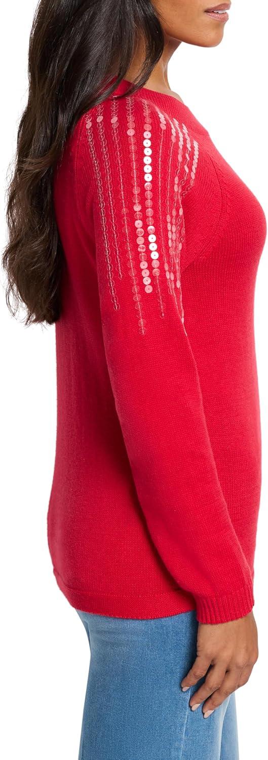 imageNICZOE Womens Subtle Shine SweaterAmaryllis