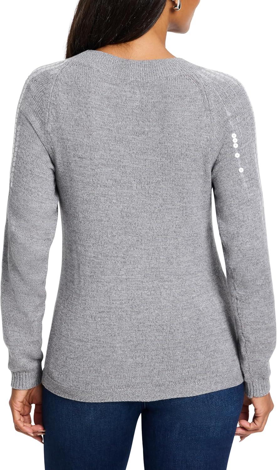 imageNICZOE Womens Subtle Shine SweaterNickel