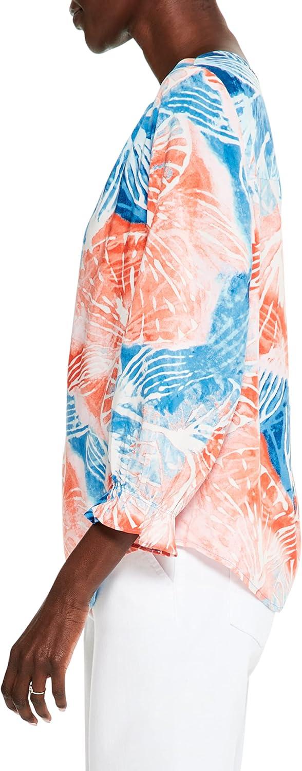 imageNICZOE Womens Watercolor Blooms TopOrange Multi