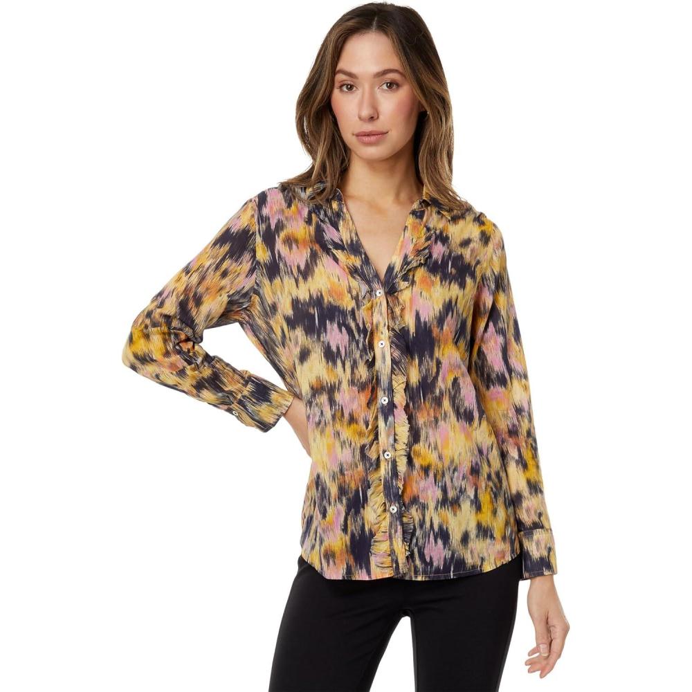 imageNICZOE Womens Dreamy Refined Ruffle ShirtYellow Multi