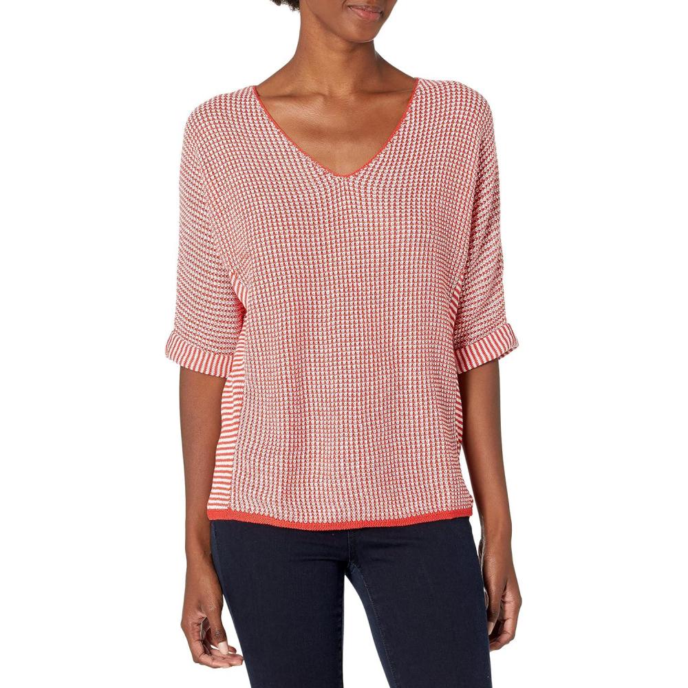 imageNICZOE Womens Easy Texture SweaterFlame