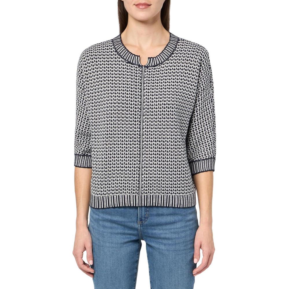 imageNICZOE Womens Easy Tuck Stitch SweaterIndigo Mix