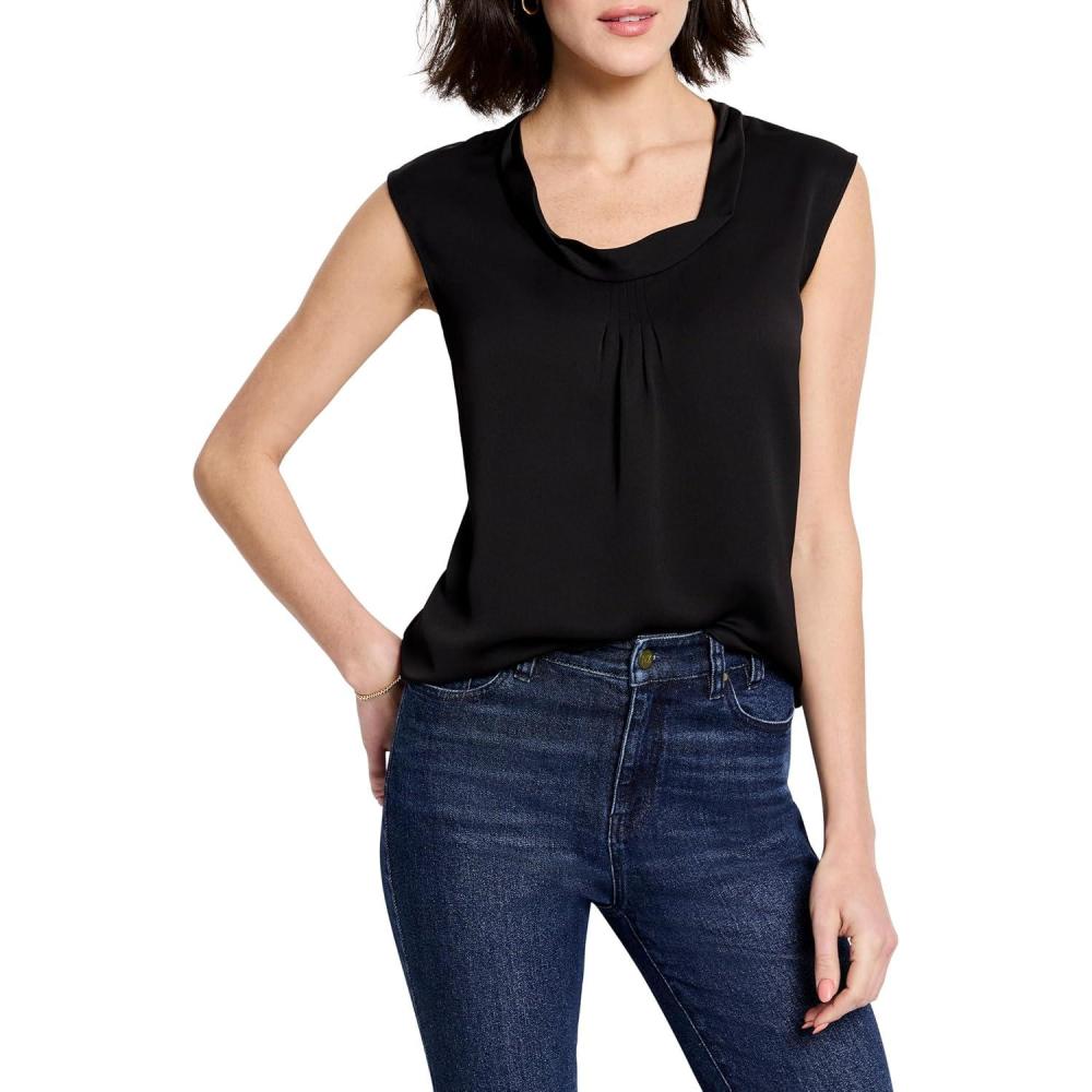 imageNICZOE Womens Satin Chiffon Jacket LayerBlack Onyx