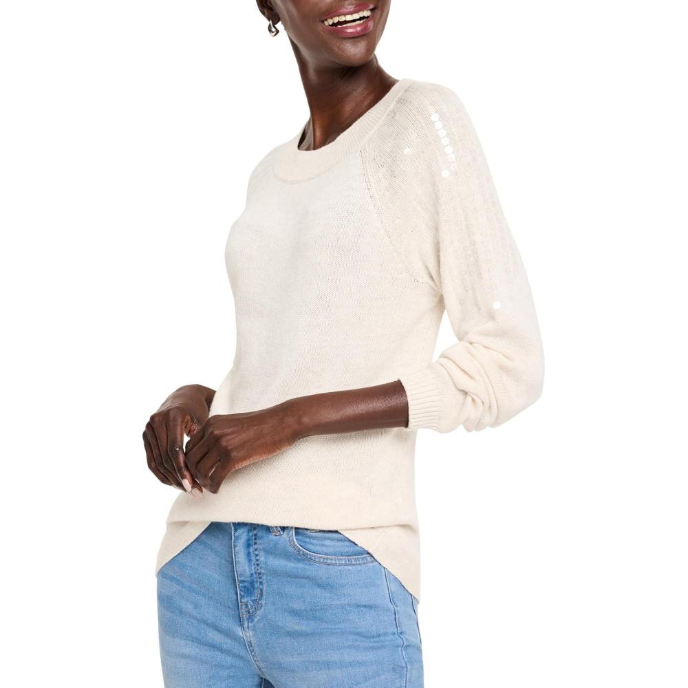 imageNICZOE Womens Subtle Shine SweaterClassic Cream