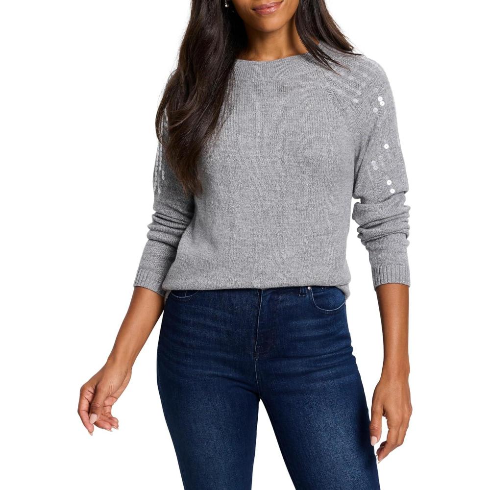 imageNICZOE Womens Subtle Shine SweaterNickel