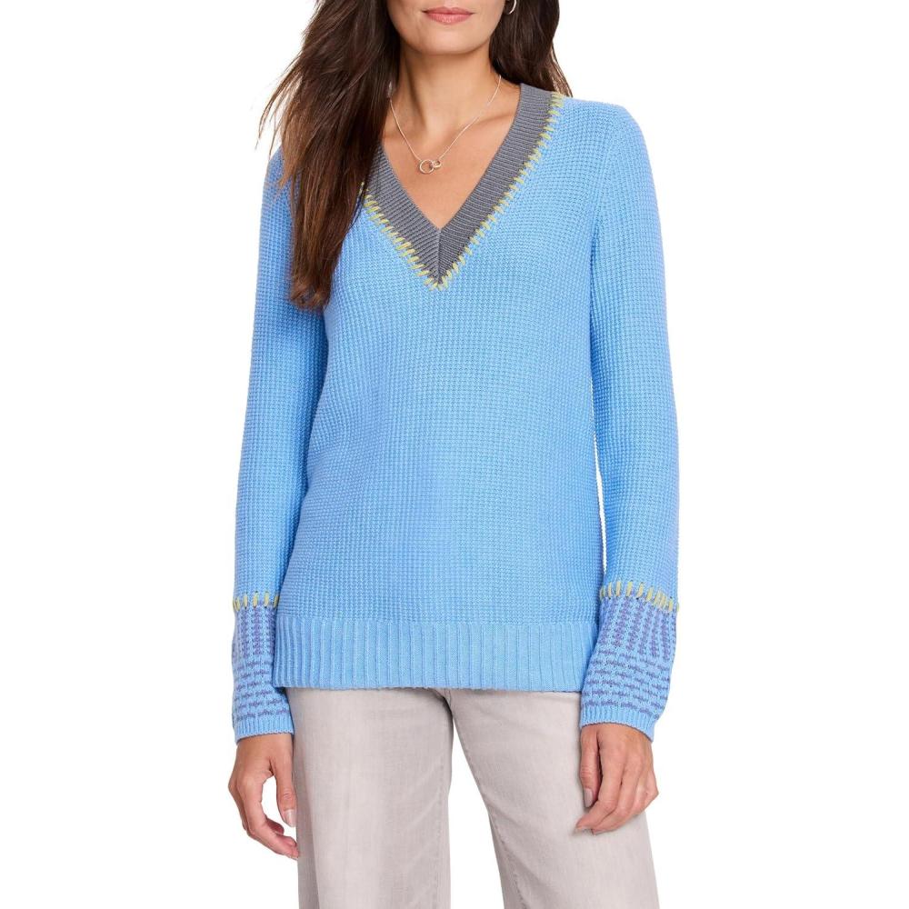 imageNICZOE Womens Tipped Texture SweaterBlue Multi