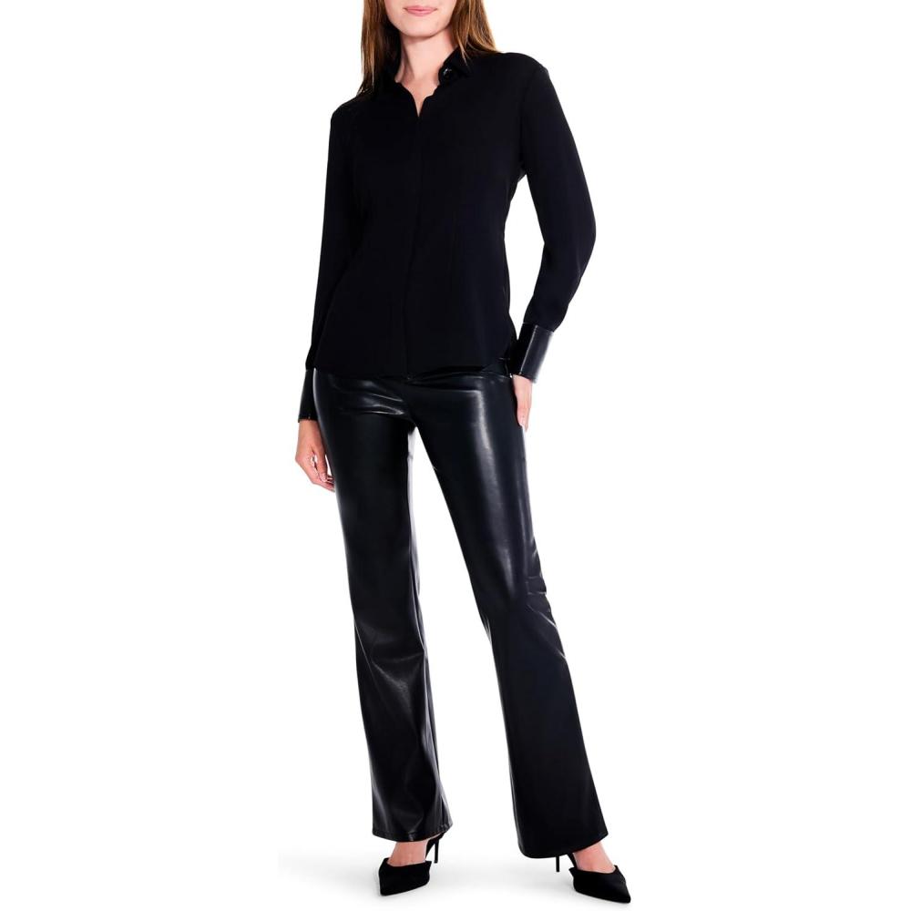 imageNICZOE Womens Trimmed Up ShirtBlack Onyx