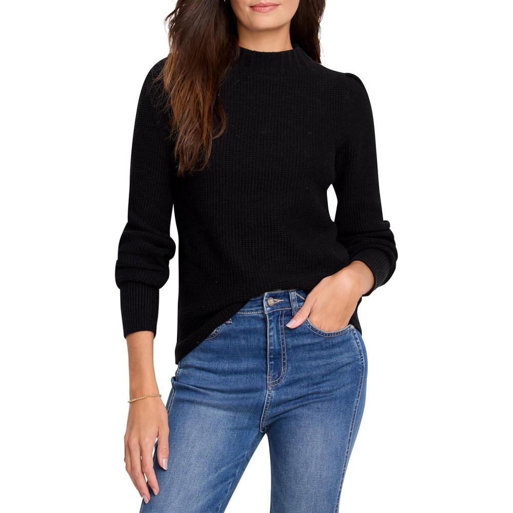 imageNICZOE Womens Waffle Stitch SweaterBlack Onyx