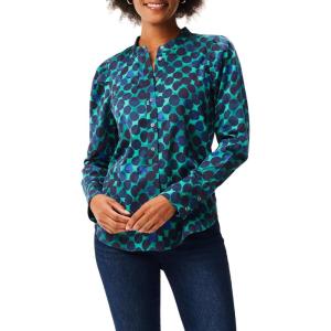 NIC+ZOE Womens Ocean Dot Top(Green Multi)