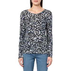 NIC+ZOE Women’s Tossed Paisley Supersoft Sweater(Indigo Multi)