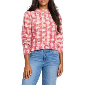 NIC+ZOE Women’s Waffle Stitch Stamp Sweater(Red Multi)