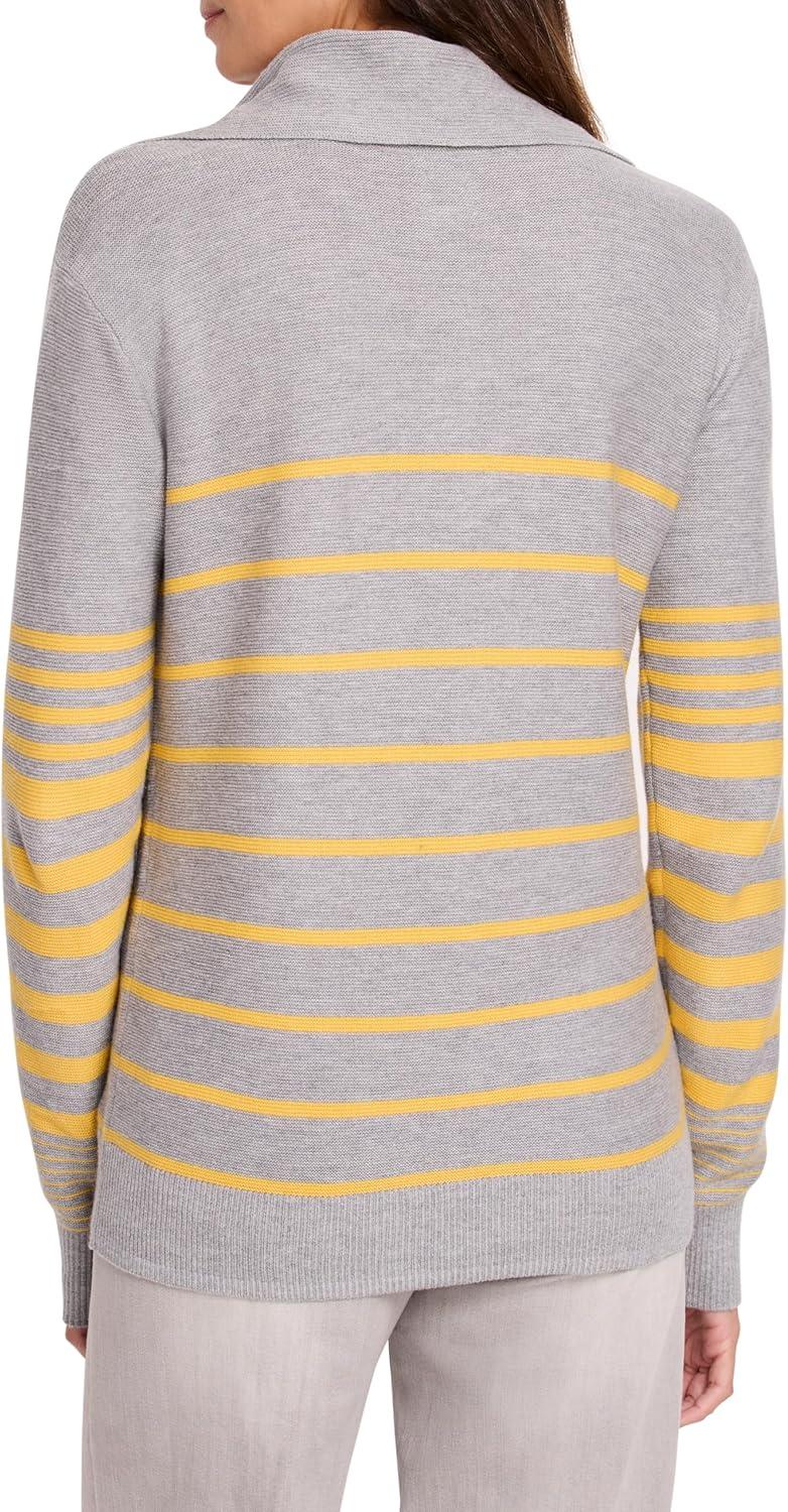 imageNICZOE Womens Easy Stripe Half Zip SweaterGrey Multi