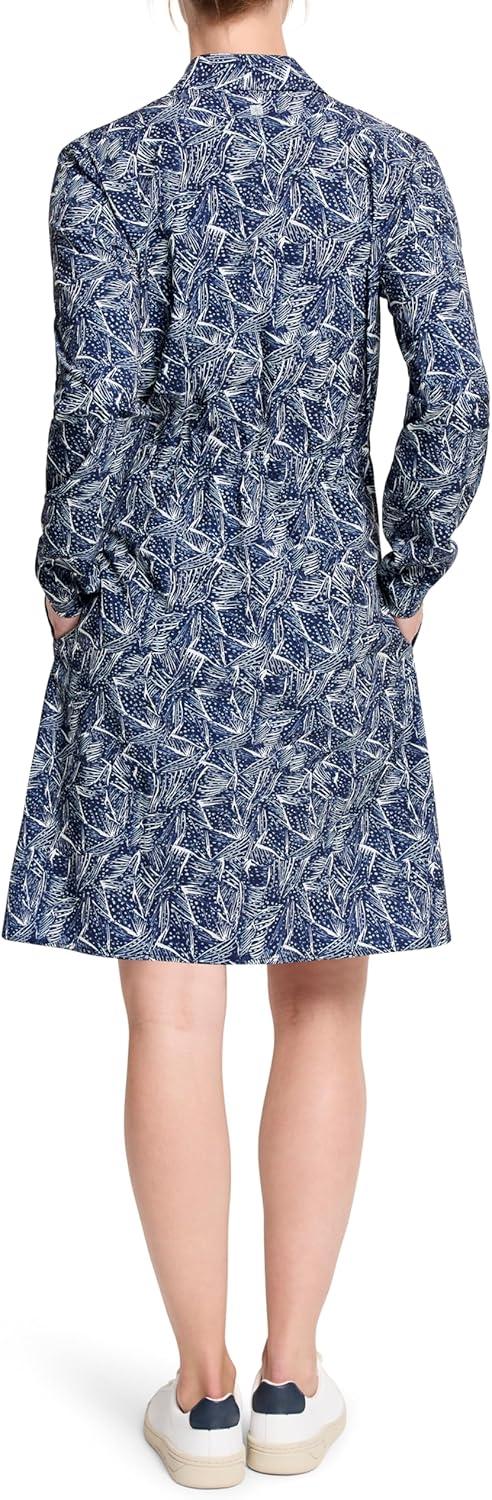 imageNICZOE Womens Falling Fans Tech Stretch DressIndigo Multi