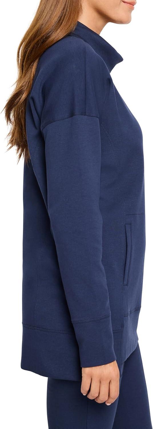 imageNICZOE Womens Seamed Scuba Funnel Neck TunicInk