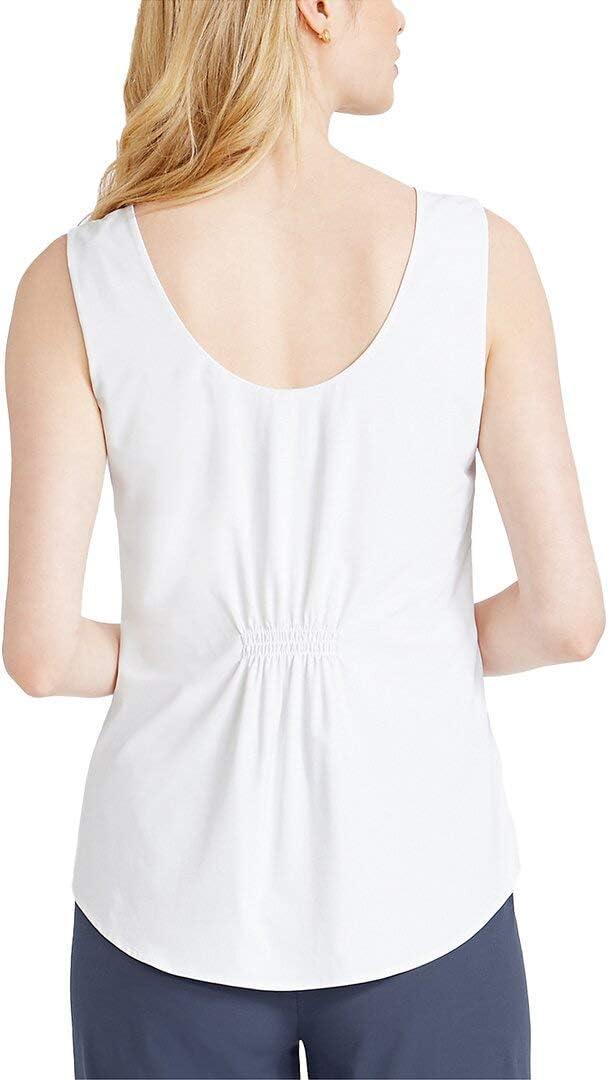 imageNICZOE Womens Tech Stretch Tie TankPaper White