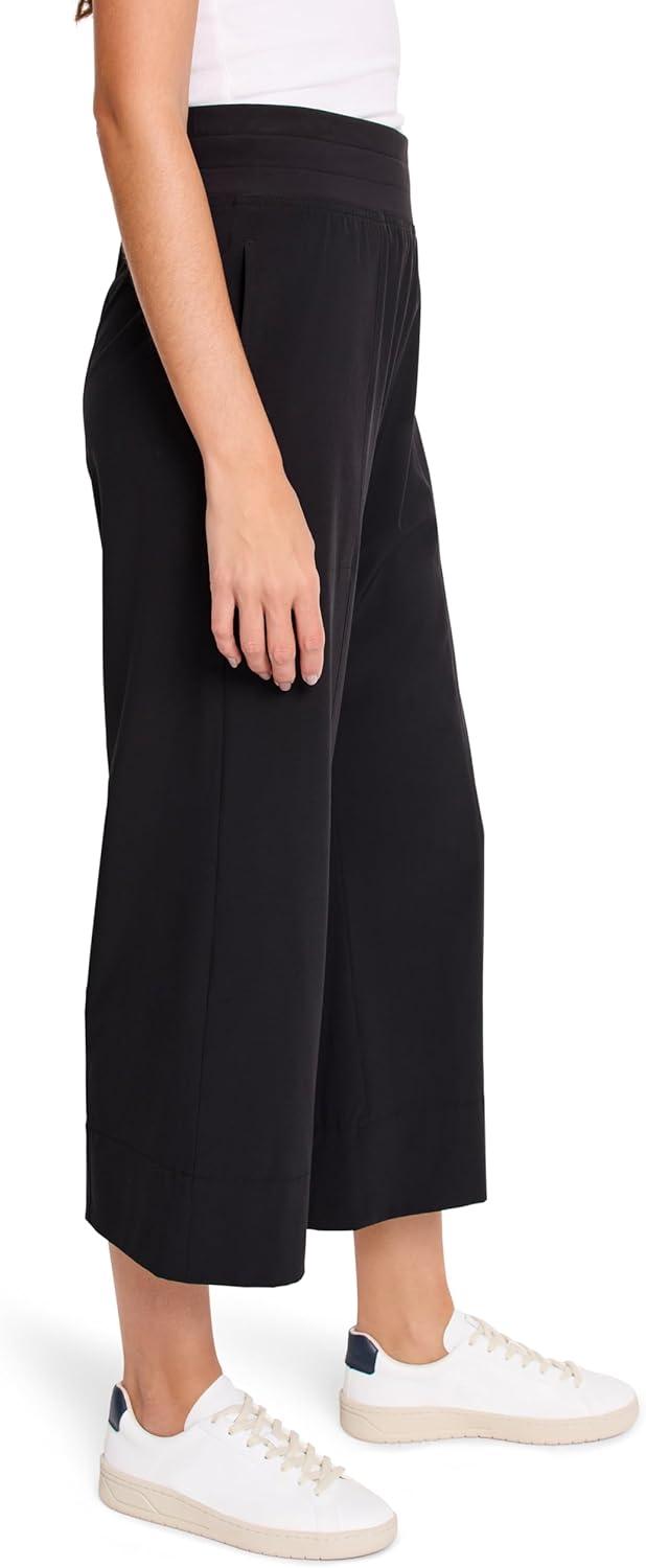 imageNICZOE Womens Tech Stretch Wide Leg PantBlack Onyx