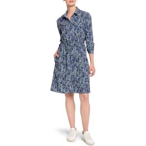 NIC+ZOE Women’s Falling Fans Tech Stretch Dress(Indigo Multi)