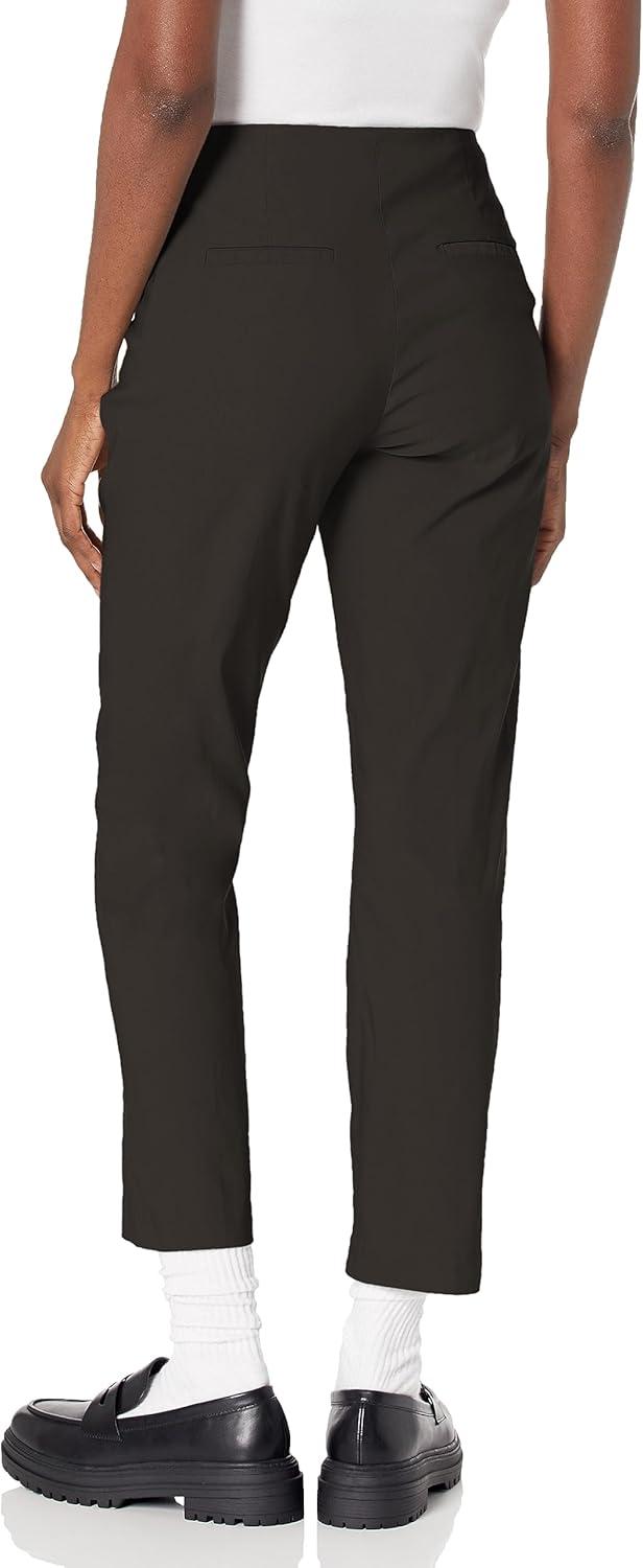 imageNICZOE Womens 28quot Polished Wonderstretch Straight Ankle PantBlack Onyx