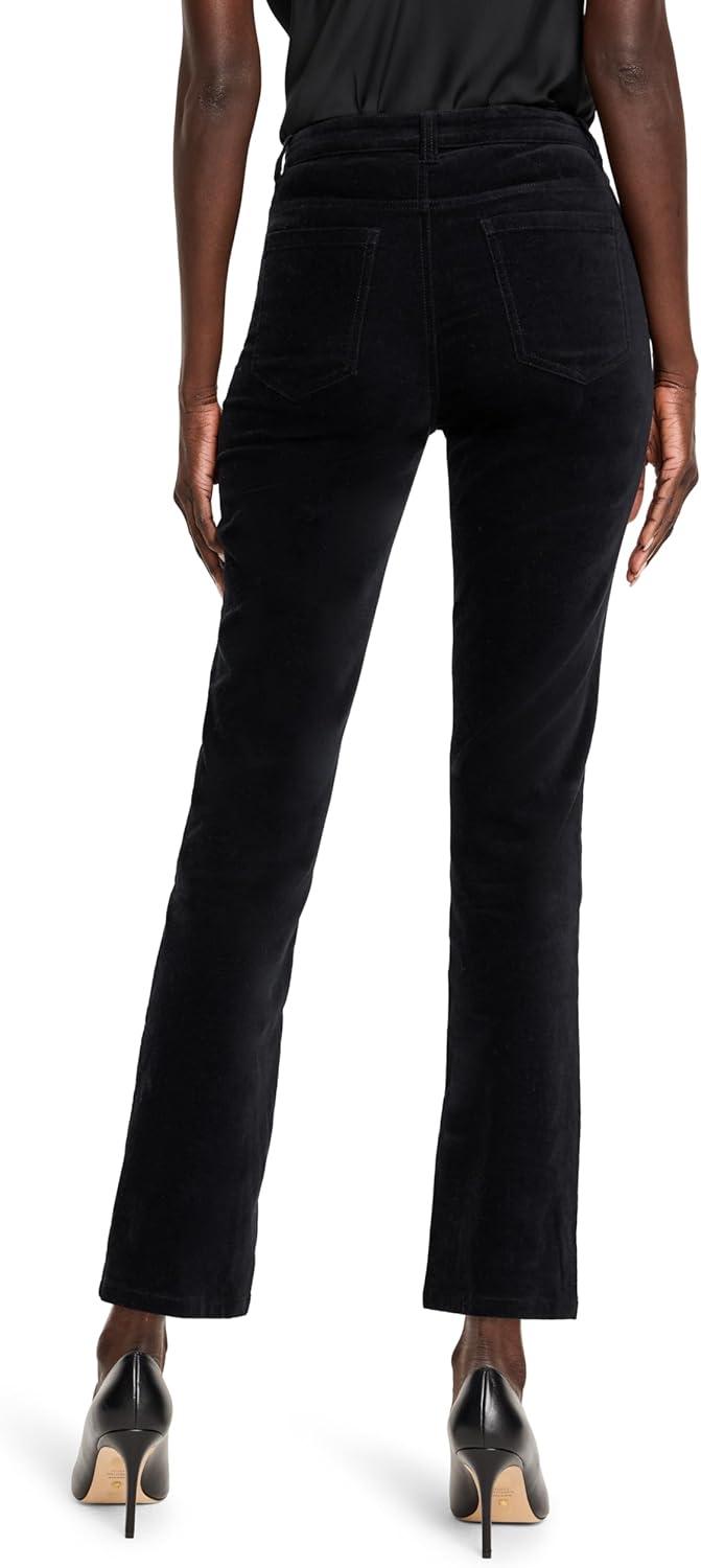 imageNICZOE Womens 28quot Velvet Straight Ankle PantBlack Onyx