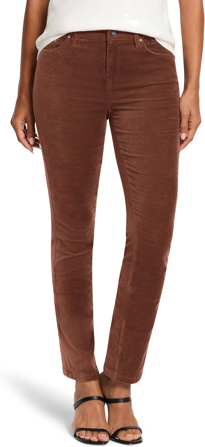 imageNICZOE Womens 28quot Velvet Straight Ankle PantChai