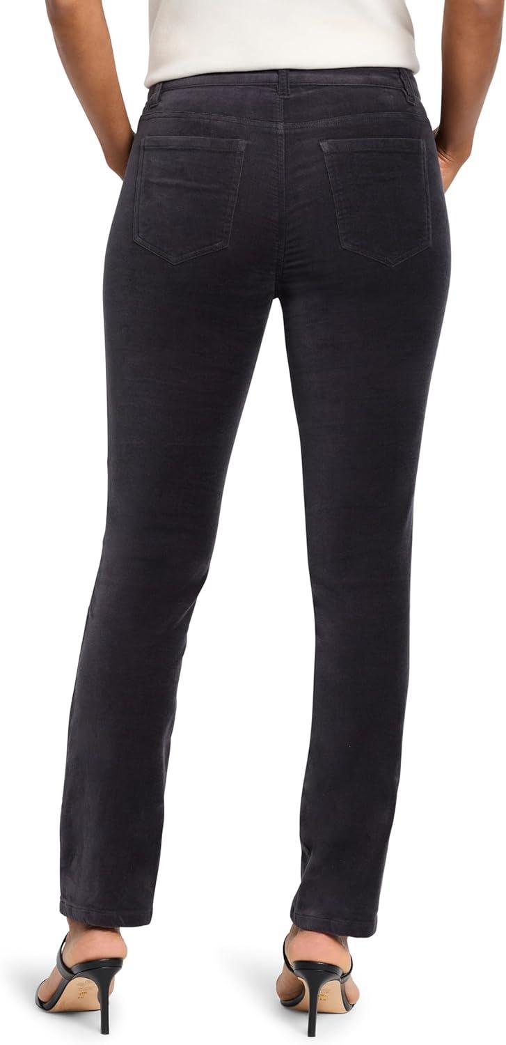 imageNICZOE Womens 28quot Velvet Straight Ankle PantCharcoal