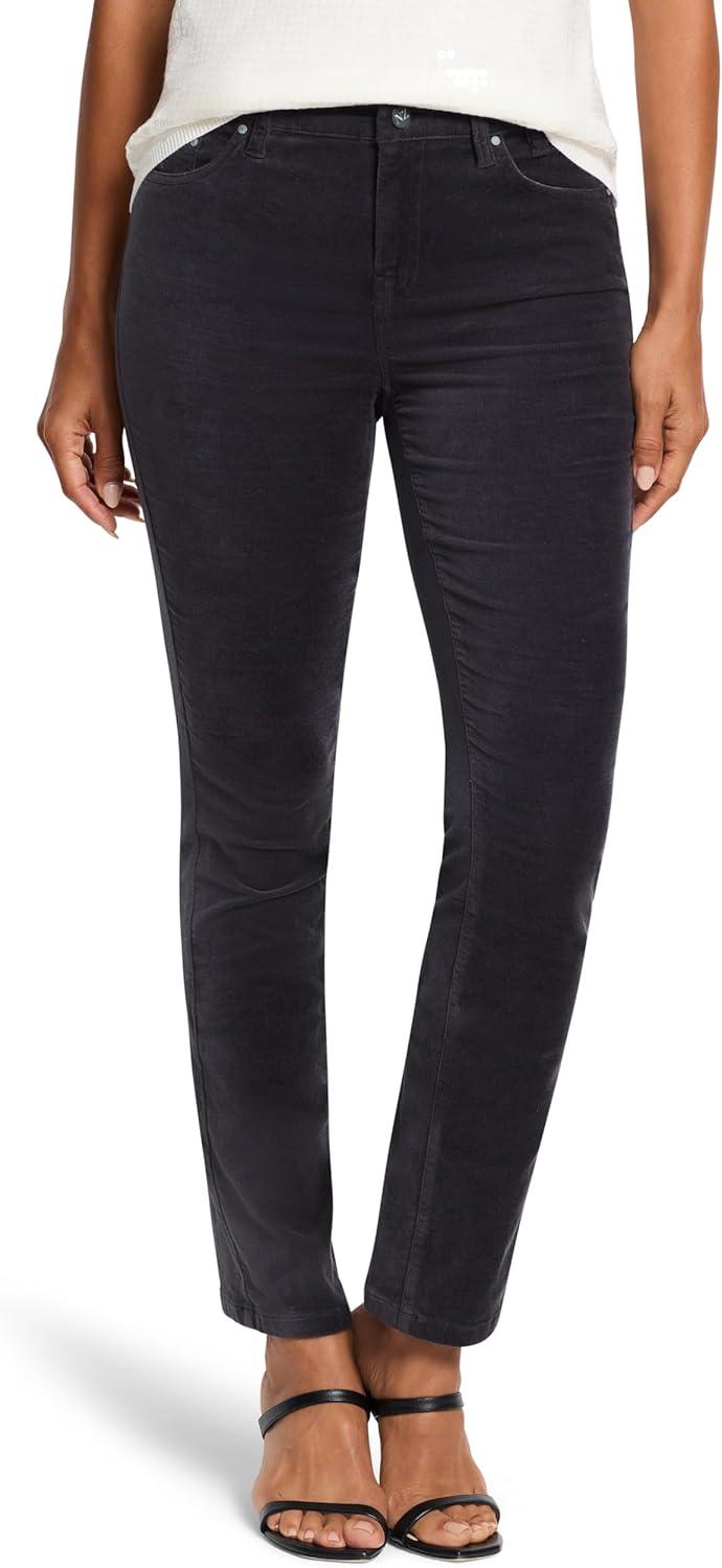 imageNICZOE Womens 28quot Velvet Straight Ankle PantCharcoal