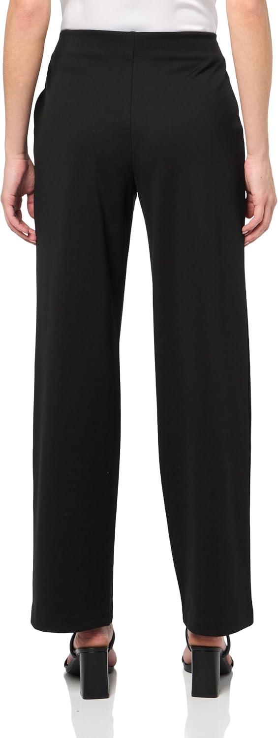 imageNICZOE Womens 305quot Lenox Wide Leg Drapey Ponte PantBlack Onyx