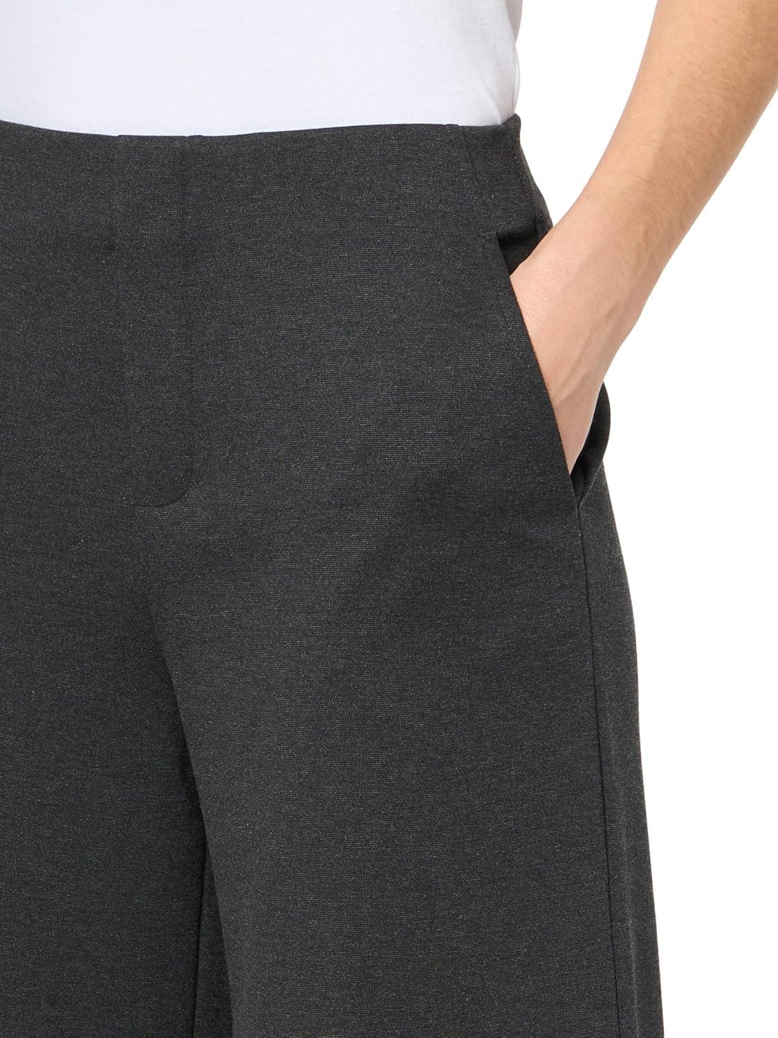 imageNICZOE Womens 305quot Lenox Wide Leg Drapey Ponte PantCharcoal