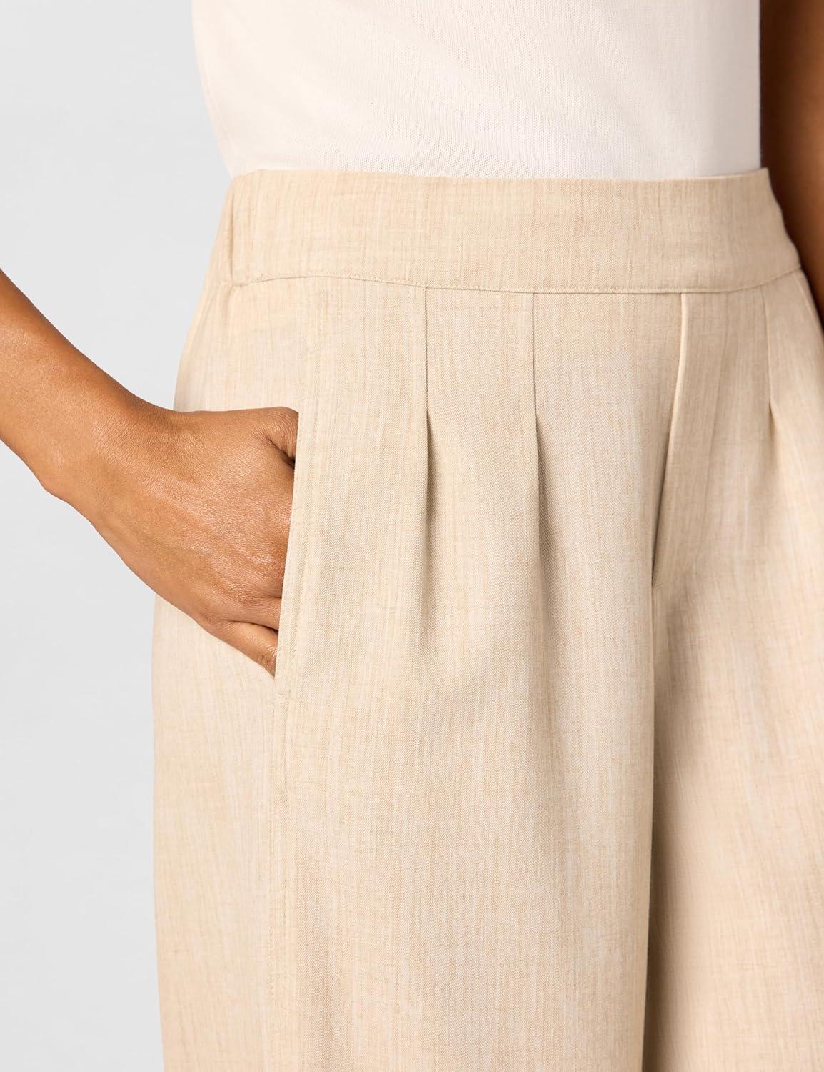 imageNICZOE Womens 31quot BiStretch Twill WideLeg PantBiscotti Heather