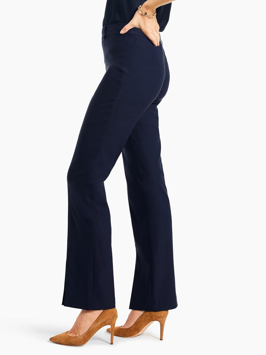 imageNICZOE Womens 31quot Polished Wonderstretch Boot Cut Slit PantDark Indigo