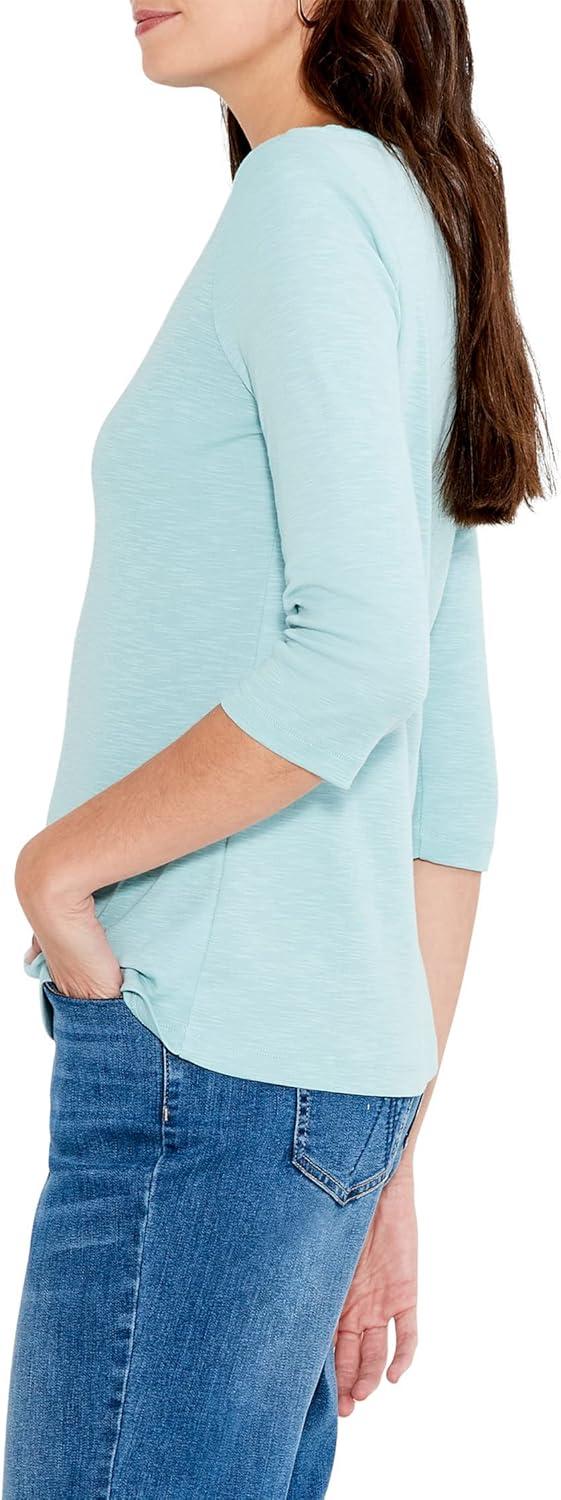 imageNICZOE Womens 34 Sleeve Boat TeeAquifer