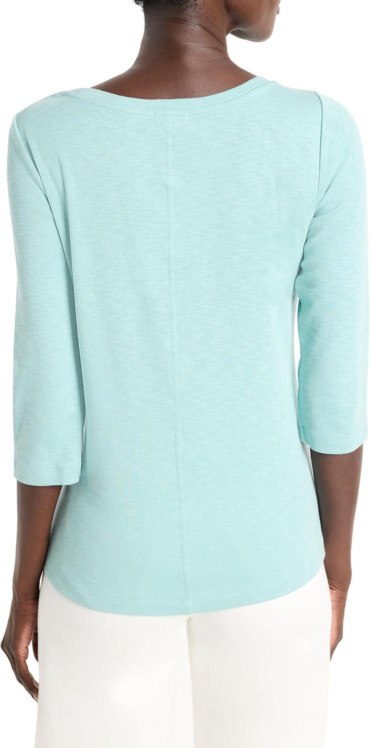 imageNICZOE Womens 34 Sleeve Boat TeeBright Aquifer
