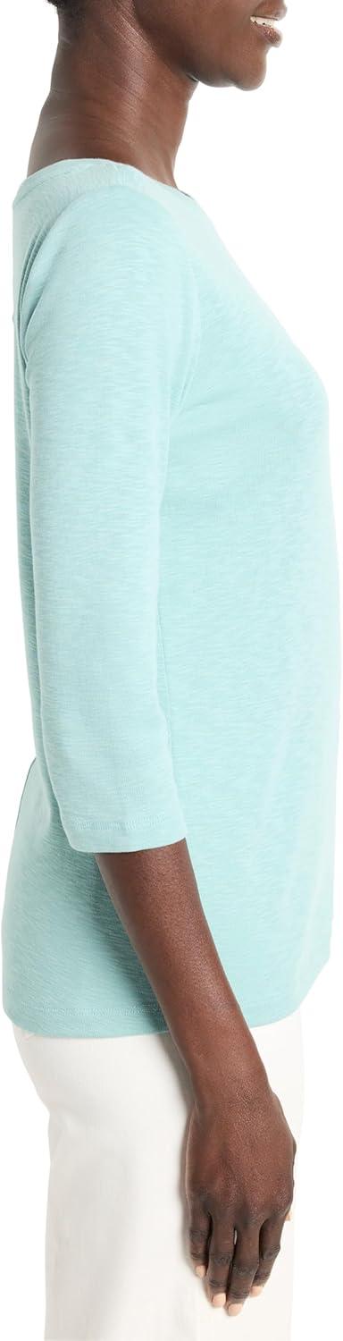 imageNICZOE Womens 34 Sleeve Boat TeeBright Aquifer