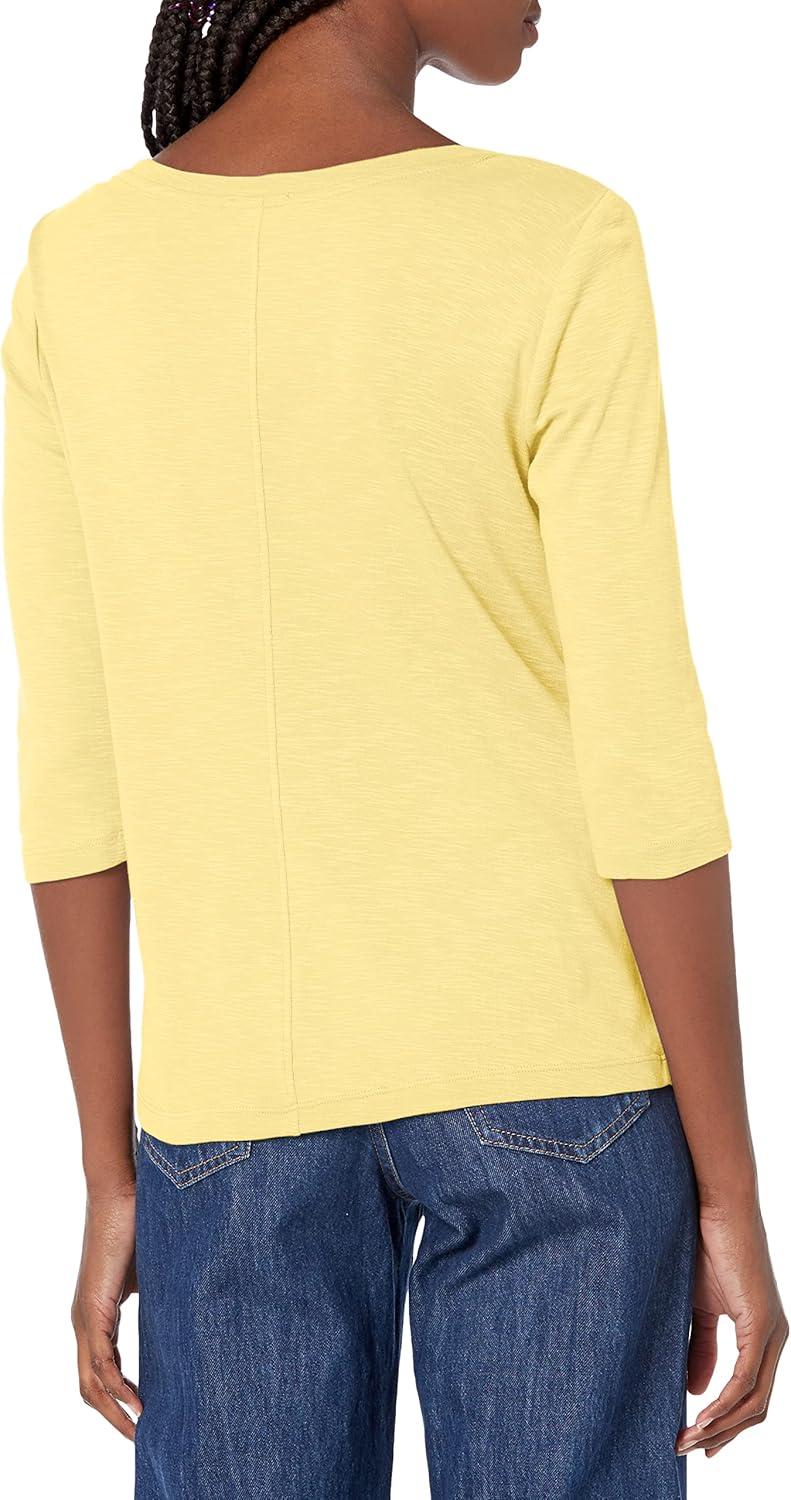 imageNICZOE Womens 34 Sleeve Boat TeeChamomile