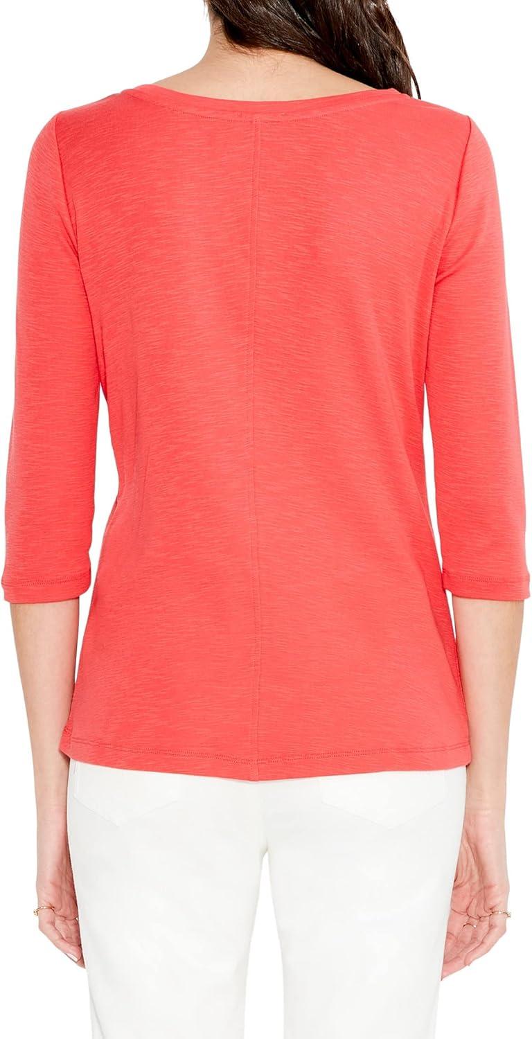 imageNICZOE Womens 34 Sleeve Boat TeeDragonfruit