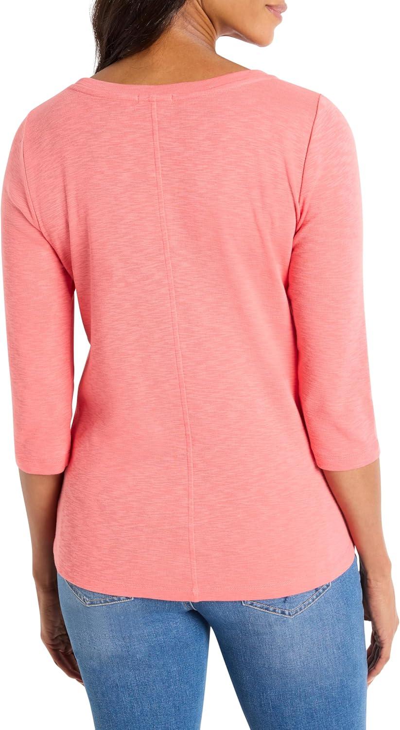 imageNICZOE Womens 34 Sleeve Boat TeeGuava